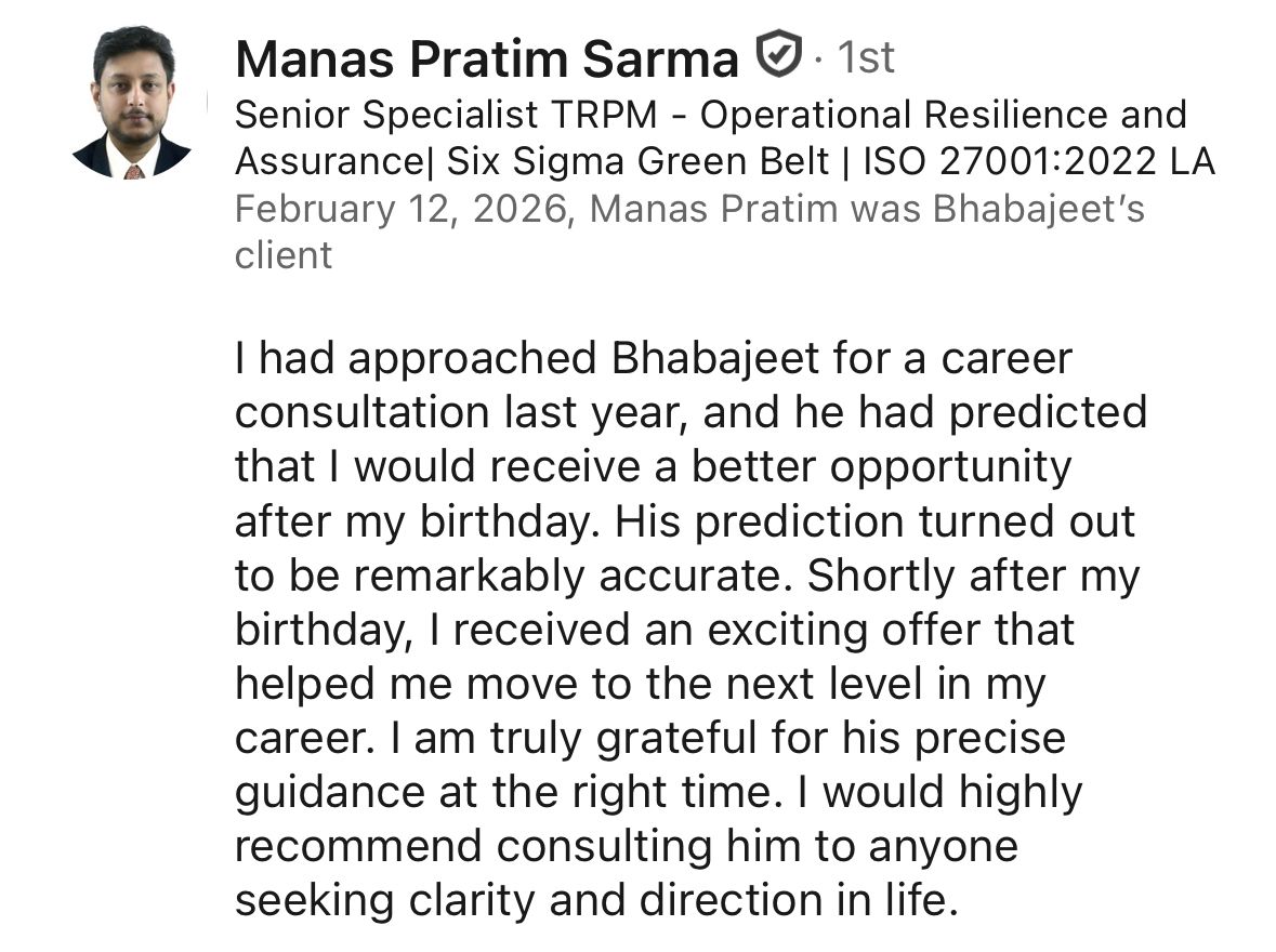 "His prediction of a better opportunity after my birthday turned out to be remarkably accurate"