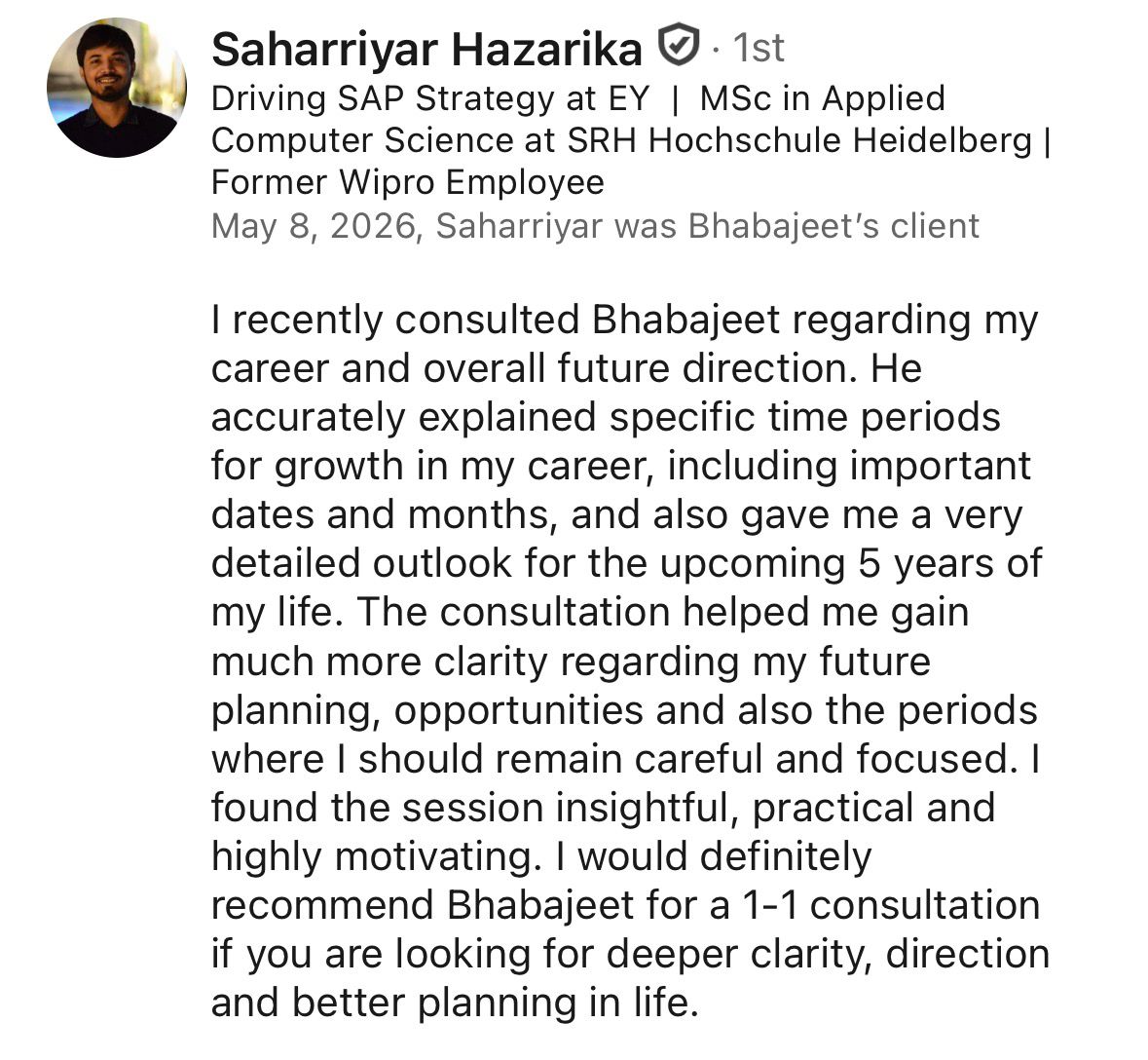 "Insightful, practical and highly motivating, gave me a detailed 5-year outlook"